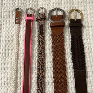 5 belts. All are size medium, large or medium/large